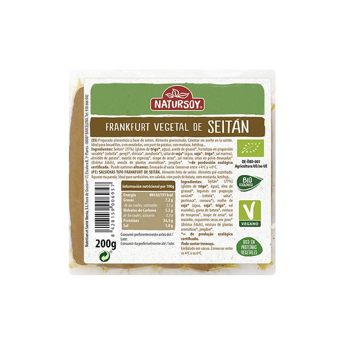 Salchichas Seitan Natursoy 200g ECO main product photo