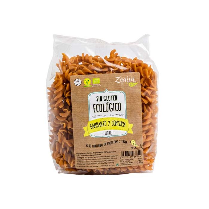 Fusilli garbanzo/curcuma Zealia 250g ECO main product photo