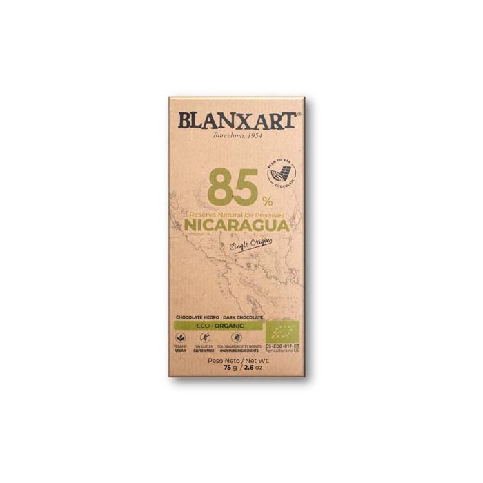 Choco neg 85% Nicaragua Blanxart 75g ECO main product photo