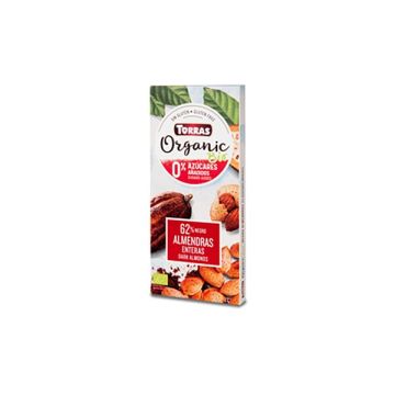 Choco Neg-Almen s/azúcar Torras 150g ECO