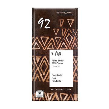 Chocolate 92% azúcar coco Vivani 80g ECO