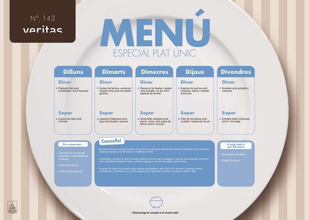 Especial plat únic - Menús - Veritas