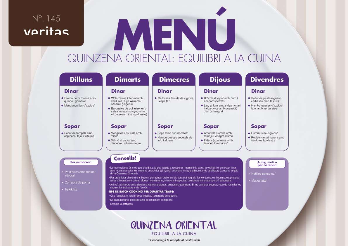 Quinzena oriental - Equilibri a la cuina - Menús - Veritas