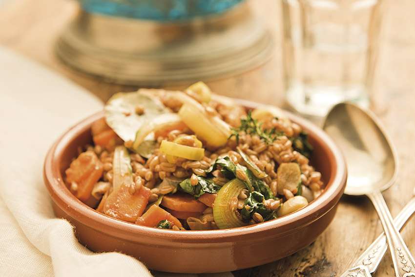 Cazuela de verduras con espelta
