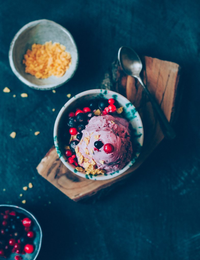 Imagen general del helado de frutas rojas