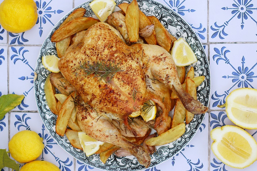 Pollo al limón con patatas - Menú mediterráneo - Veritas