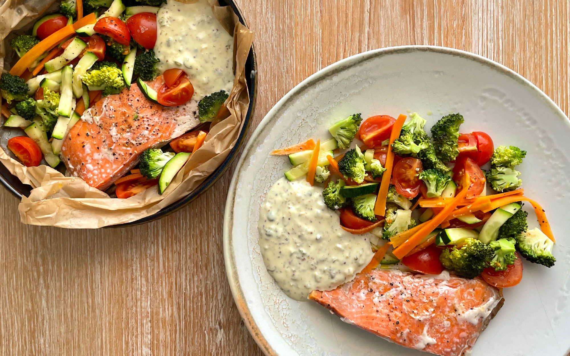 Salmó a la papillota amb salsa tàrtara - Receptes - Veritas