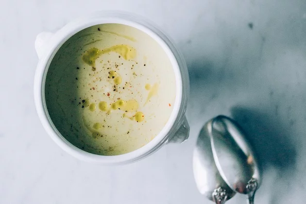 Vichyssoise amb patata blanca i parmesà - Menú per a esportistes - Veritas