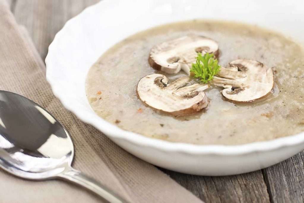 Crema de champiñones con bebida de soja - Veritas