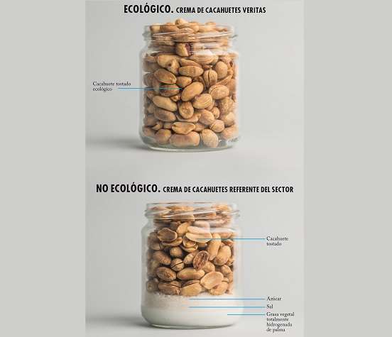 La etiqueta de una crema de cacahuetes ecológica - Leer etiquetas - Veritas
