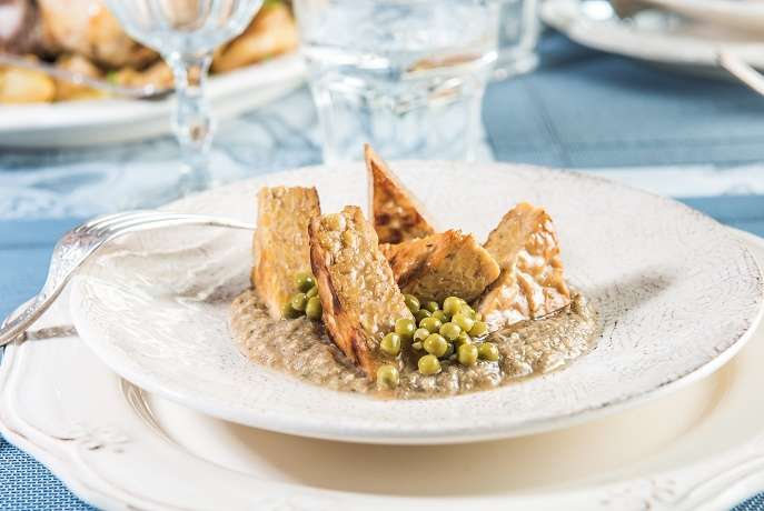 Tempe con salsa de almendras - Veritas